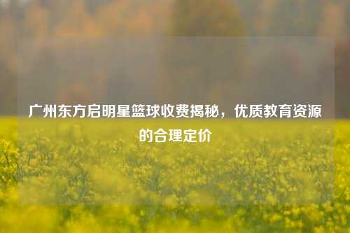 广州东方启明星篮球收费揭秘，优质教育资源的合理定价